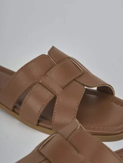 Online Ciabatte tacco 1cm pelle Donna Ciabatte