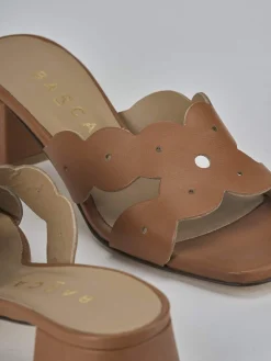 Outlet Ciabatte tacco 5cm pelle Donna Ciabatte