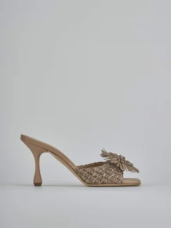 Sale Ciabatte tacco 8cm pelle Donna Ciabatte