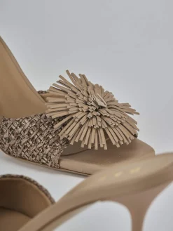 Sale Ciabatte tacco 8cm pelle Donna Ciabatte