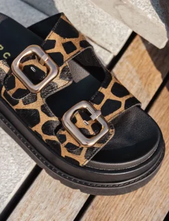 Online Ciabatte tacco 1cm pelle Donna Ciabatte