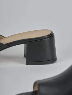 Sale Ciabatte tacco 5cm pelle Donna Ciabatte