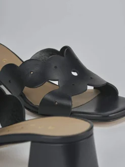 Online Ciabatte tacco 5cm pelle Donna Ciabatte