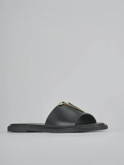 Sale Ciabatte tacco 1cm pelle Donna Ciabatte