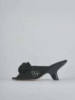 Discount Ciabatte tacco 7cm pelle Donna Ciabatte