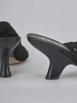 Discount Ciabatte tacco 7cm pelle Donna Ciabatte