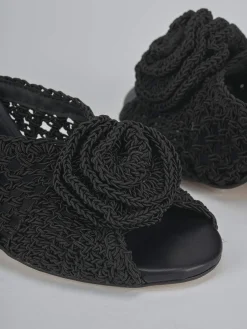 Discount Ciabatte tacco 7cm pelle Donna Ciabatte