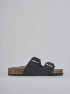 Outlet Ciabatte tacco 1cm pelle Donna Ciabatte