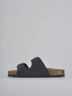 Outlet Ciabatte tacco 1cm pelle Donna Ciabatte