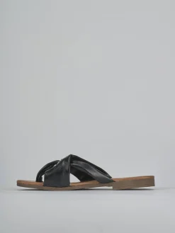 Outlet Ciabatte tacco 1cm pelle Donna Ciabatte