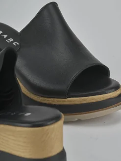 Sale Ciabatte tacco 9cm pelle Donna Ciabatte