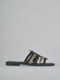 Outlet Ciabatte tacco 1cm pelle Donna Ciabatte