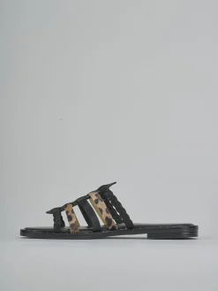 Outlet Ciabatte tacco 1cm pelle Donna Ciabatte