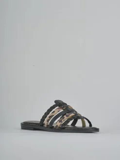 Outlet Ciabatte tacco 1cm pelle Donna Ciabatte