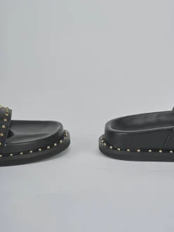 Discount Ciabatte tacco 1cm pelle Donna Ciabatte