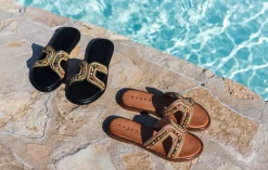 Hot Ciabatte tacco 1cm pelle Donna Ciabatte