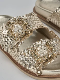 Sale Ciabatte tacco 1cm pelle Donna Ciabatte