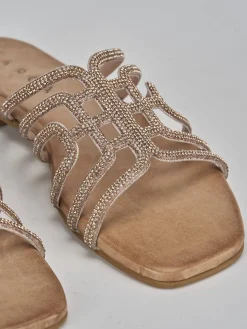 Ciabatte tacco 1cm pelle Donna Ciabatte