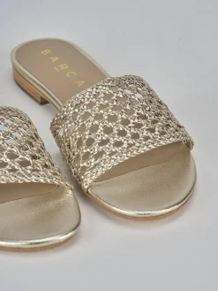 New Ciabatte tacco 1cm pelle Donna Ciabatte