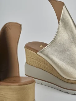 New Ciabatte tacco 10cm pelle Donna Ciabatte