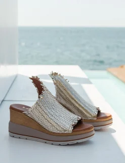 Sale Ciabatte tacco 8cm pelle Donna Ciabatte