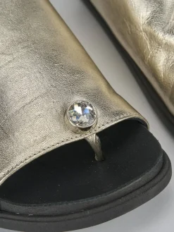 Ciabatte tacco 1cm pelle Donna Ciabatte