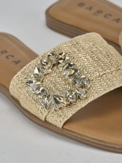 New Ciabatte tacco 1cm pelle Donna Ciabatte