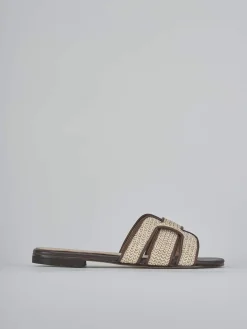 Hot Ciabatte tacco 1cm pelle testa Donna Ciabatte