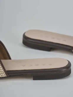 Hot Ciabatte tacco 1cm pelle testa Donna Ciabatte