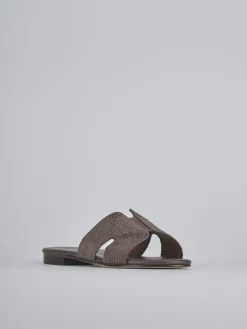 Outlet Ciabatte tacco 1cm pelle testa Donna Ciabatte