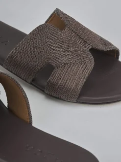 Outlet Ciabatte tacco 1cm pelle testa Donna Ciabatte