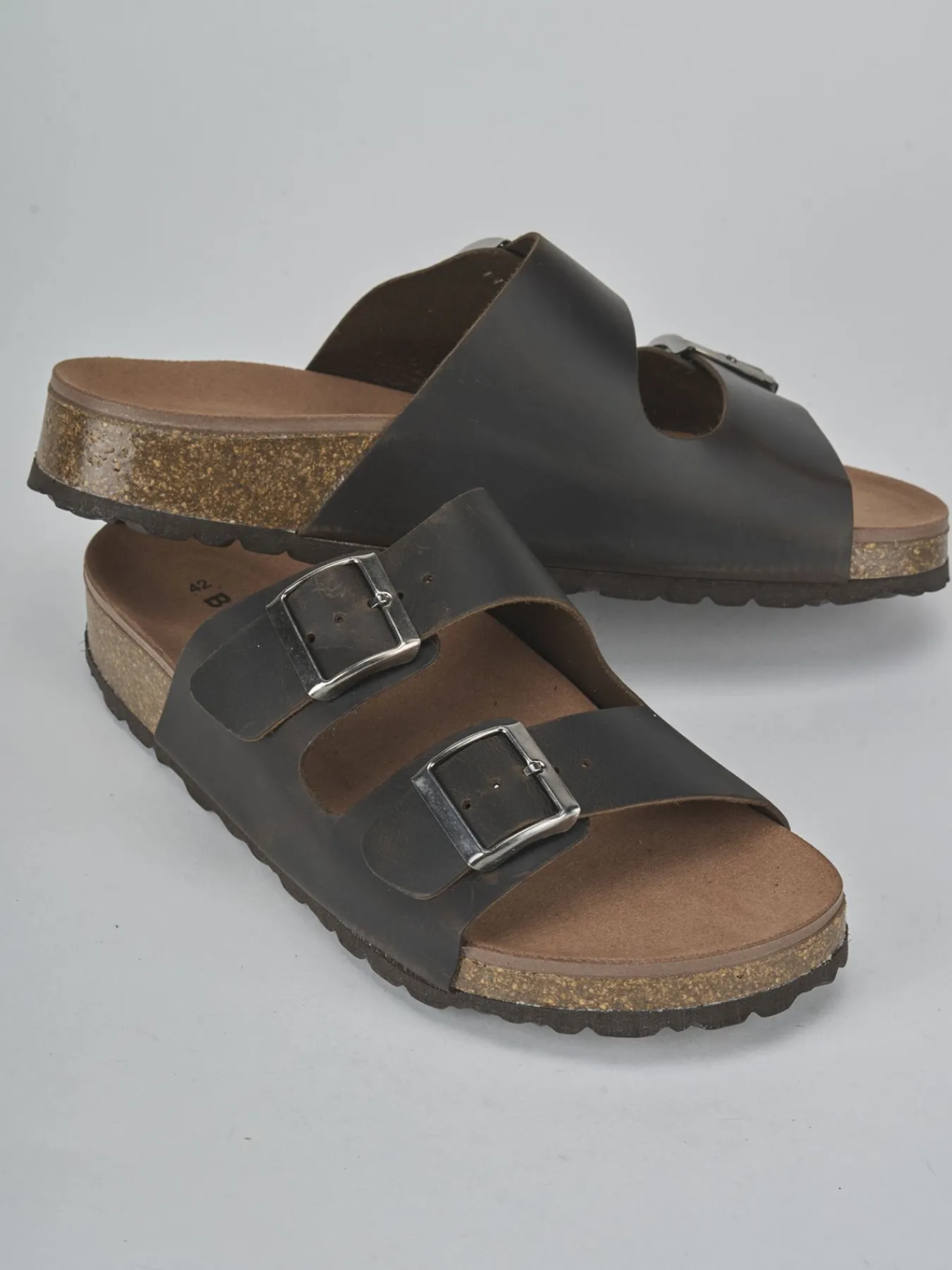 Best Ciabatte tacco 1cm pelle testa Uomo Ciabatte