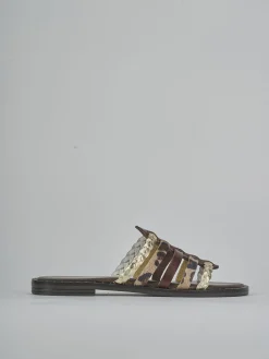 New Ciabatte tacco 1cm pelle testa Donna Ciabatte