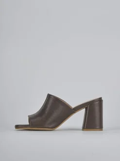 Hot Ciabatte tacco 7cm pelle testa Donna Ciabatte