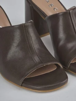 Hot Ciabatte tacco 7cm pelle testa Donna Ciabatte