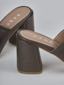 Hot Ciabatte tacco 7cm pelle testa Donna Ciabatte