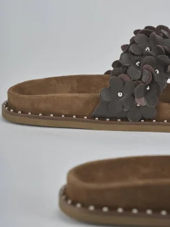 Hot Ciabatte tacco 1cm pelle testa Donna Ciabatte