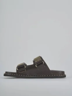 Clearance Ciabatte tacco 1cm pelle testa Donna Ciabatte