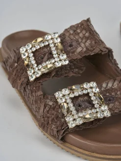 Sale Ciabatte tacco 1cm pelle testa Donna Ciabatte