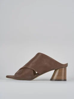 Ciabatte tacco 5cm pelle testa Donna Ciabatte