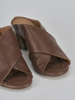 Ciabatte tacco 5cm pelle testa Donna Ciabatte