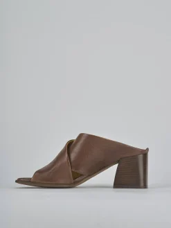 New Ciabatte tacco 6cm pelle testa Donna Ciabatte