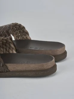 Ciabatte tacco 1cm pelle testa Donna Ciabatte