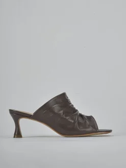 Discount Ciabatte tacco 6cm pelle testa Donna Ciabatte