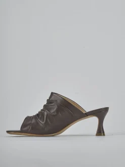 Discount Ciabatte tacco 6cm pelle testa Donna Ciabatte