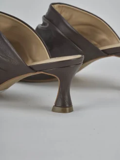 Discount Ciabatte tacco 6cm pelle testa Donna Ciabatte