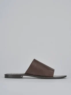 New Ciabatte tacco 1cm pelle testa Donna Ciabatte