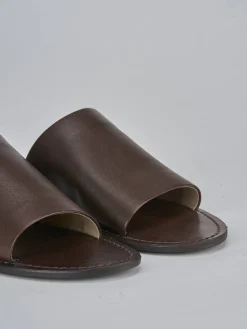 New Ciabatte tacco 1cm pelle testa Donna Ciabatte