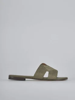 Discount Ciabatte tacco 1cm pelle Donna Ciabatte