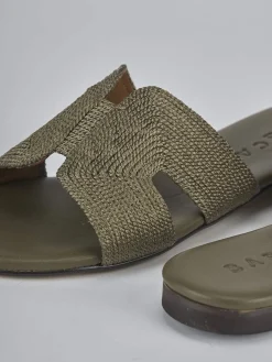 Discount Ciabatte tacco 1cm pelle Donna Ciabatte